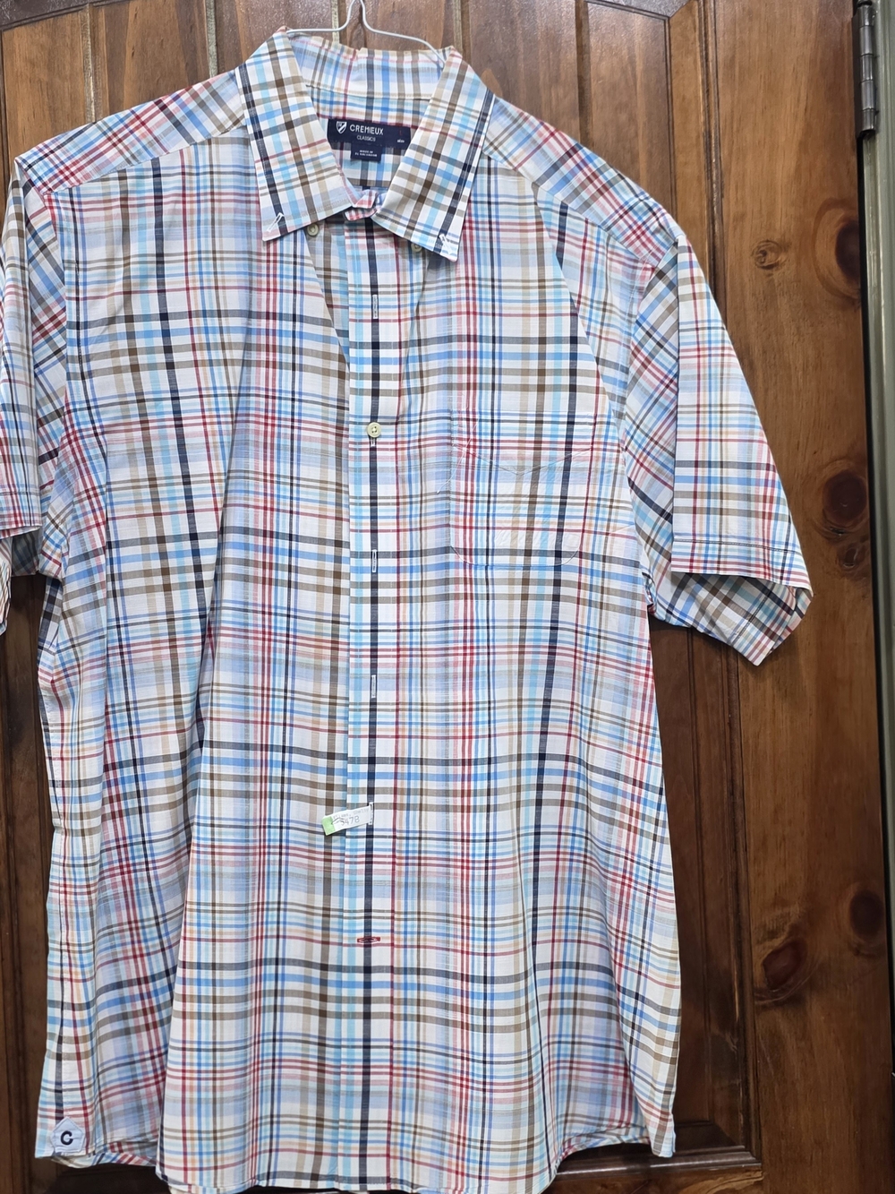 Daniel Cremieux Short-Sleeve Plaid Button-Down Shirt - White, Blue, Brown, Red